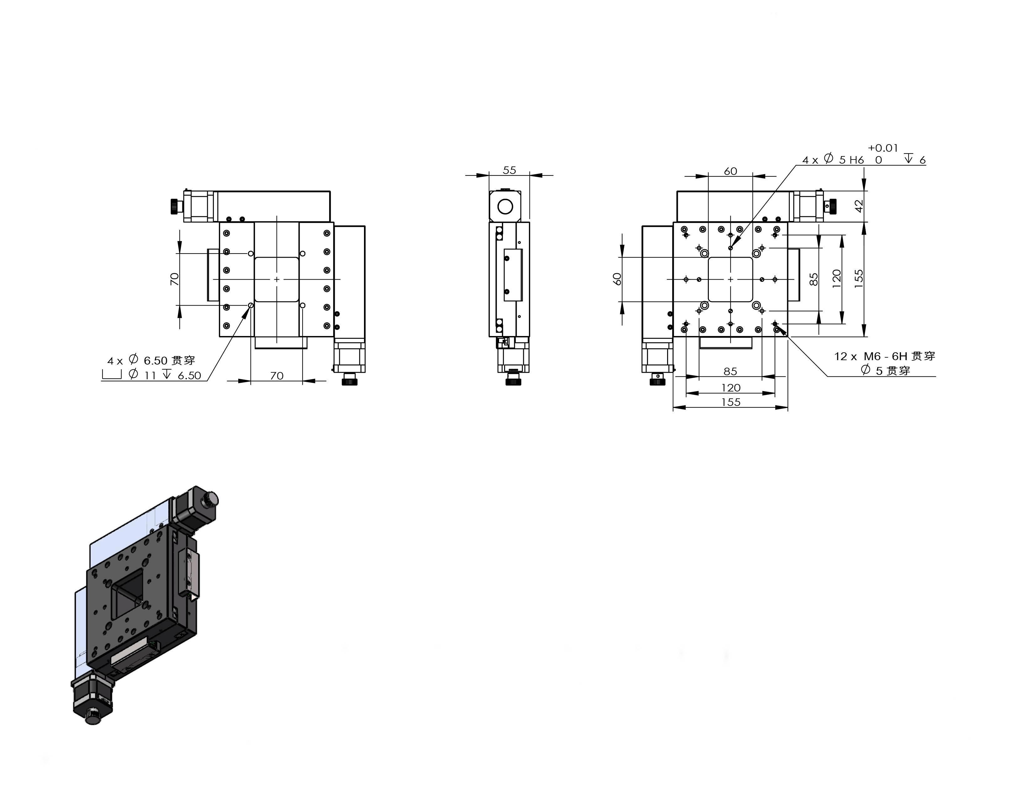 电动XY轴位移台（XYSCB155-ZK） (1)